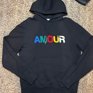 Sandro Black Hoodie with Multicolor 'AMOUR'